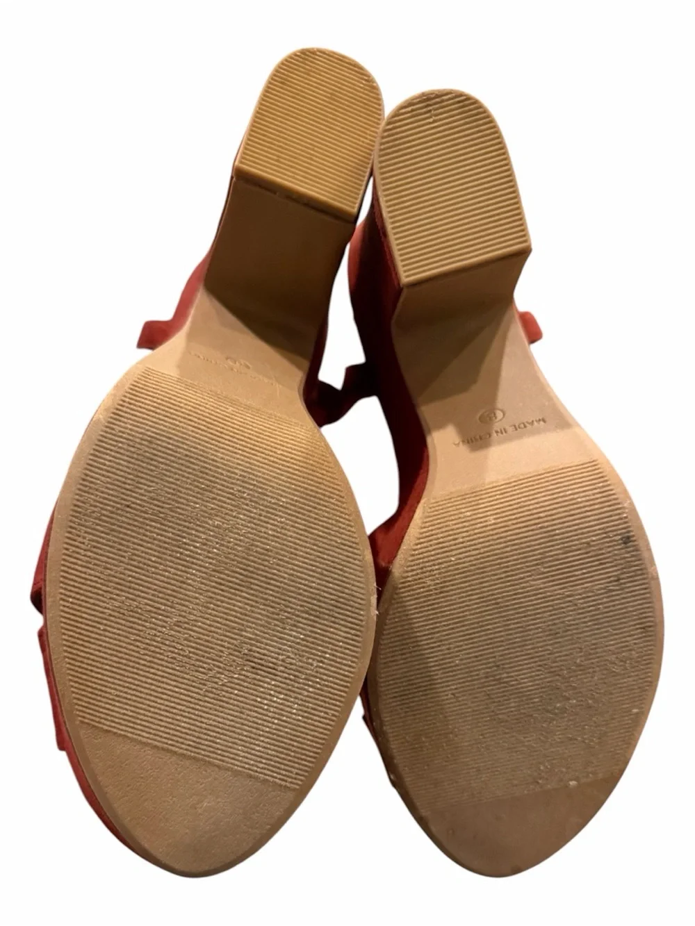 American Rag Rust Suede Platform T-Strap Sandals